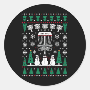Sticker Rond Disque Golf Vilain Sweat de Noël cadeaux de pyjama