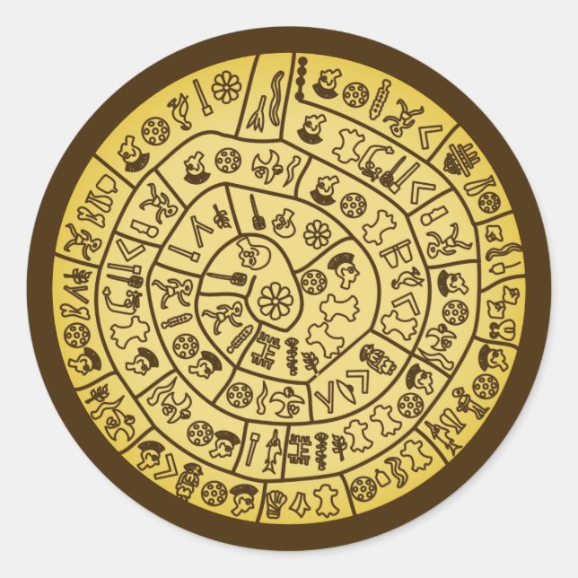 Sticker Rond Disque Phaistos de Minoan Crete (Devant)