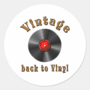 Sticker Rond Disque rétro, vinyle, vintage, oldie