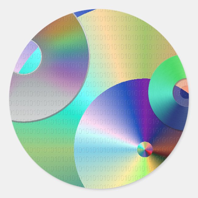Sticker Rond Disques compacts (Devant)