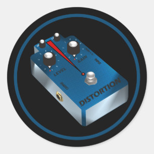 Sticker Rond Distorsion Bleue