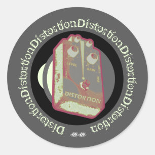 Sticker Rond Distorsion Pédale Off Jaune