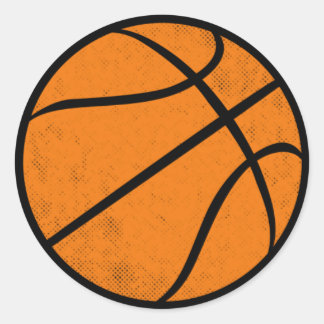 Sticker Rond Distressed Vintage Basketball Graphic Design