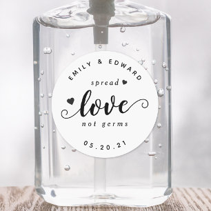 Sticker Rond Distributeur de désinfectant pour mains de mariage