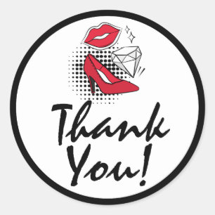 Sticker Rond Distributeur de rouge à lèvres Glam Modern Lips Me