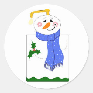 Sticker Rond Distributeur de savon bonhomme de neige