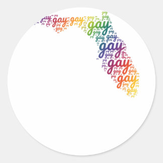 Sticker Rond Dites Gay Chemise Floride Trans Gay pride Fier LQB