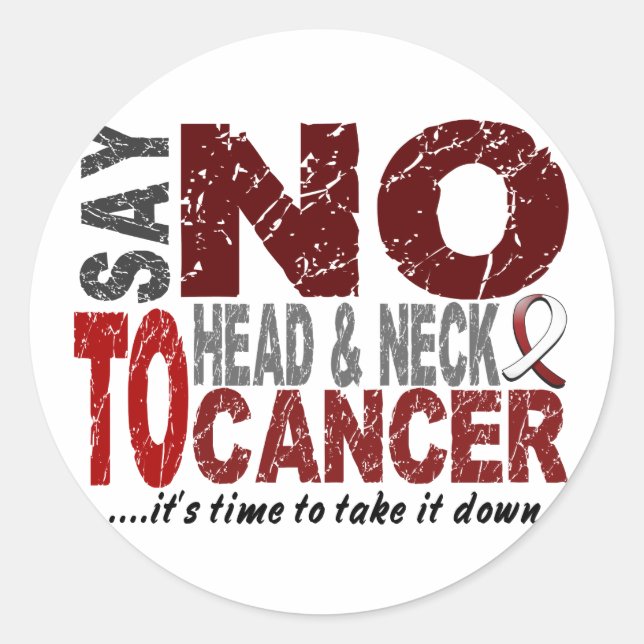 Sticker Rond Dites NON à la tête et au cou Cancer 1 (Devant)