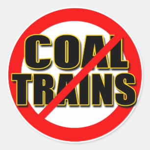 Sticker Rond Dites NON aux trains de charbon dans le nanowatt