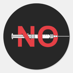 Sticker Rond Dites Non Aux Vaccins Conviviaux