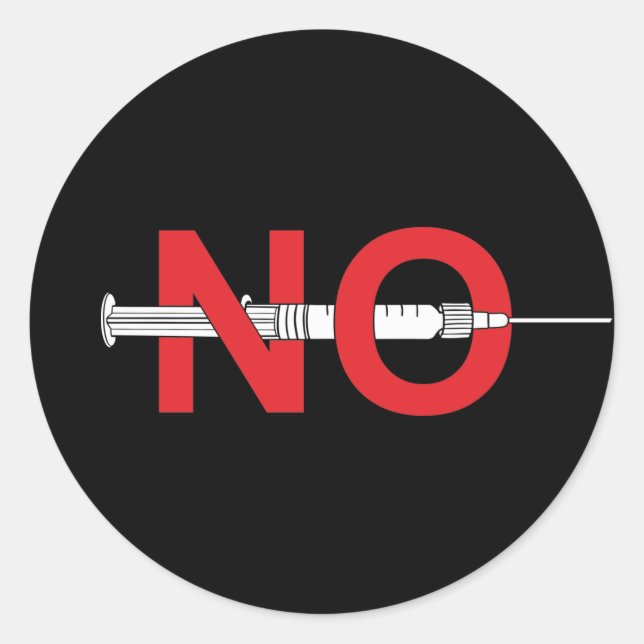 Sticker Rond Dites Non Aux Vaccins Conviviaux (Devant)