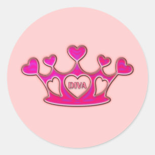 STICKER ROND DIVA CROWN