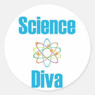 Sticker Rond Diva de sciences atomiques