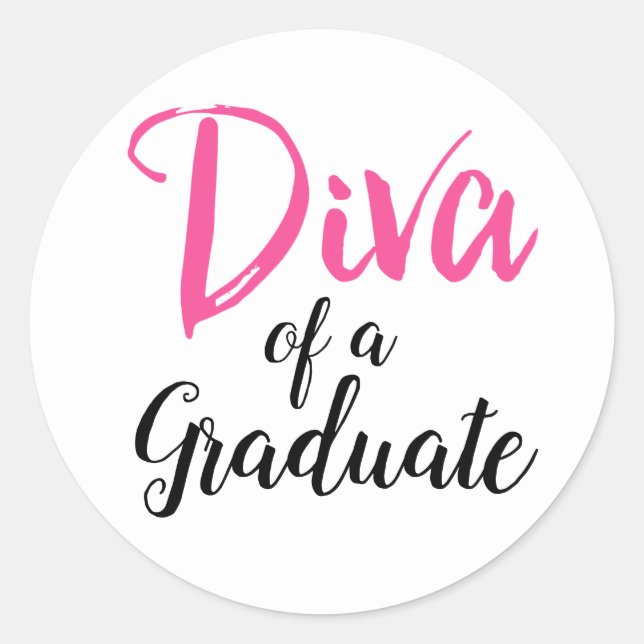 Sticker Rond DIVA d'un diplômé (Devant)