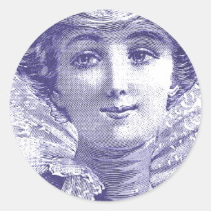 Sticker Rond Diva victorienne séduisante - plat de mode