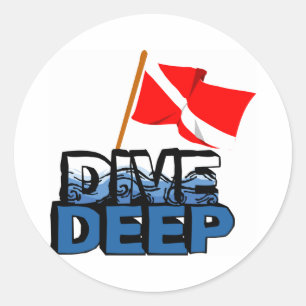 Sticker Rond Dive Deep SCUBA