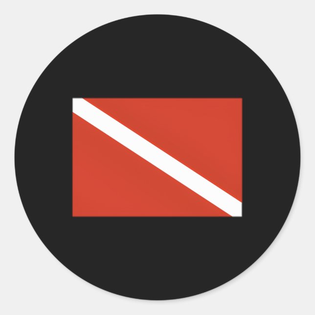 Sticker Rond Diver Drapeau Plongée sous-marine (Devant)