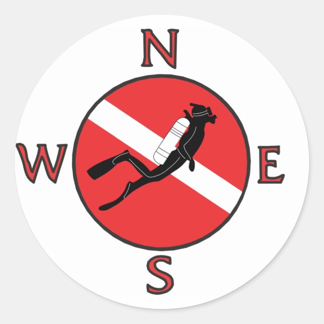 Sticker Rond Diver SCUBA (Devant)