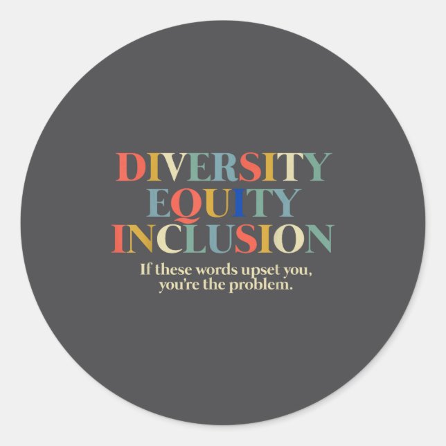 Sticker Rond Diversity Equity Inclusion  (Devant)