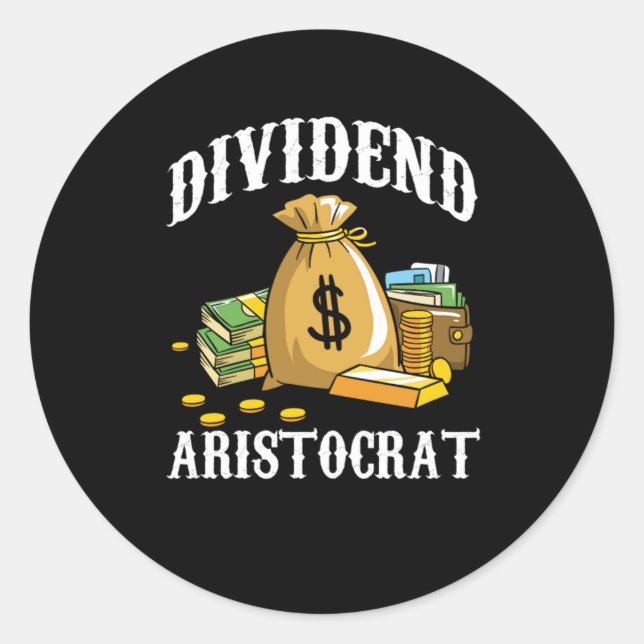 Sticker Rond Dividende Aristocrat Money Stocks Investors Poison (Devant)