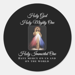 Sticker Rond Divine Miséricorde Saint Dieu Saint Puissant Une P