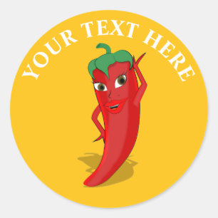 Sticker Rond Divine Piment Rouge Chaud