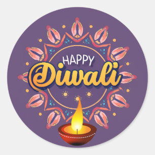 Sticker Rond Diwali avec profondeur