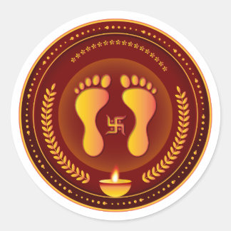 Sticker Rond Diwali de Lakshmi Charan dorée