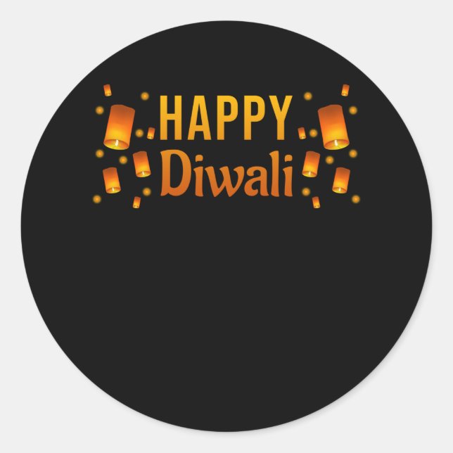 Sticker Rond Diwali Happy Diwali (Devant)