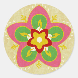 Sticker Rond diwali salutations rangoli
