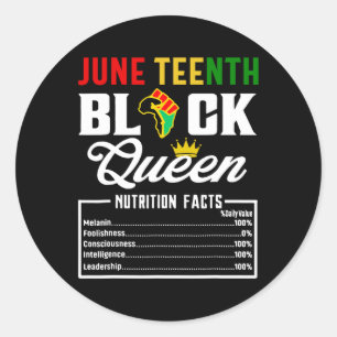 Sticker Rond Dix Femmes Reine-Noire Faits nutritionnels Fr