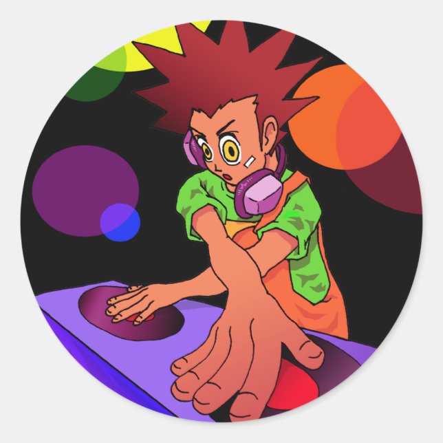 Sticker Rond Dj Anime Jr. (Devant)