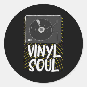 Sticker Rond DJ du Tourne-disque Vinyl Soul Record