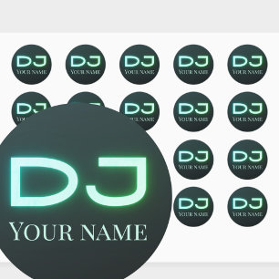 Sticker Rond DJ Music Outfit personnalisable