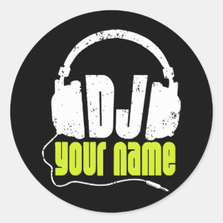 Sticker Rond Dj Personnalisé N'Importe Quel Nom Club Disque Joc