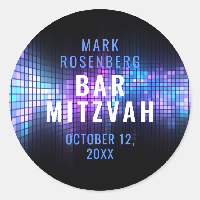 Sticker Rond DJ Techno Dance Party Bar Mitzvah (Devant)