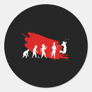 Sticker Rond Dminton Player Evolution Funny Sports Entraîneur G