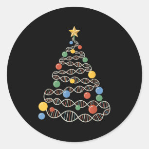 Sticker Rond Dna Helix sapin de Noël Scientifique Biologie Scie