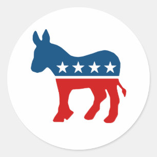 STICKER ROND DNC - DÉMOCRATE - DONKEY