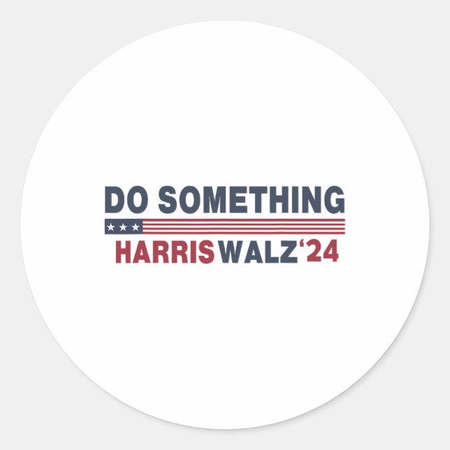 Sticker Rond Dnc Faire Quelque Chose Vote Kamala Harris Wheimer (Devant)