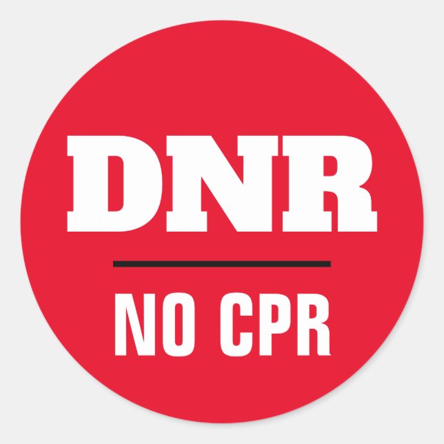 Sticker Rond DNR No CPR avertissement médical (Devant)