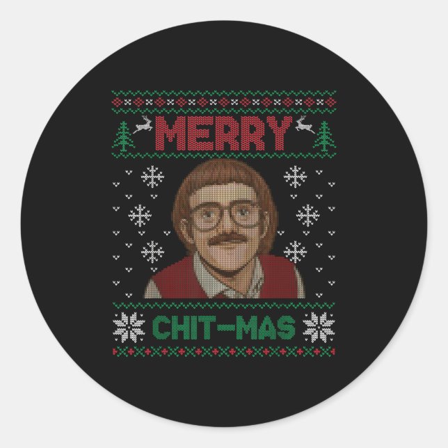 Sticker Rond Do It Funny Chit-mas Christmas Xmas  (Devant)