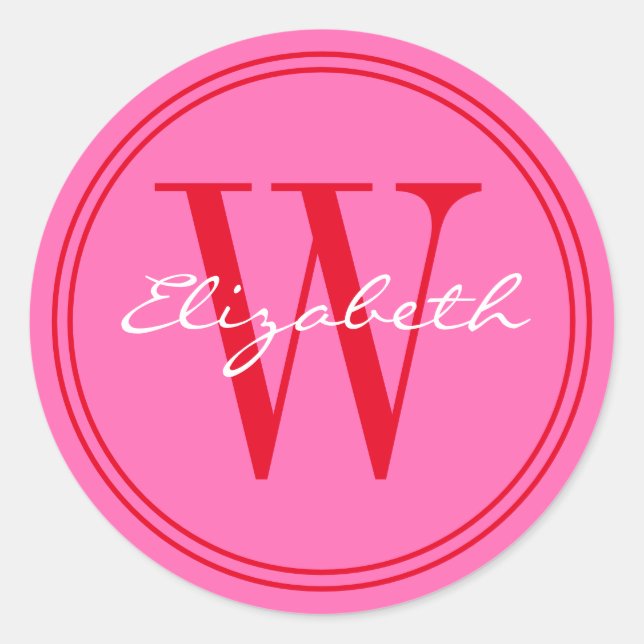 Sticker Rond do-it-yourself Coloris Nom Enveloppe Monogramme Ph (Devant)