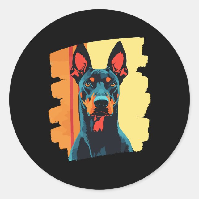 Sticker Rond Doberman (Devant)
