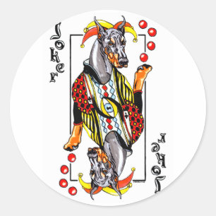 Sticker Rond Doberman Black Joker