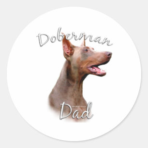 Sticker Rond Doberman Pinscher (Isabella) Papa 2