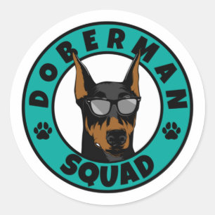 Sticker Rond Doberman Squad