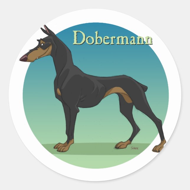 Sticker Rond dobermann (Devant)