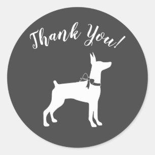 Sticker Rond Dobermann Baby shower Chien Chien Chien Chien Chie