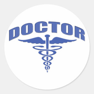 Sticker Rond Docteur Caduceus